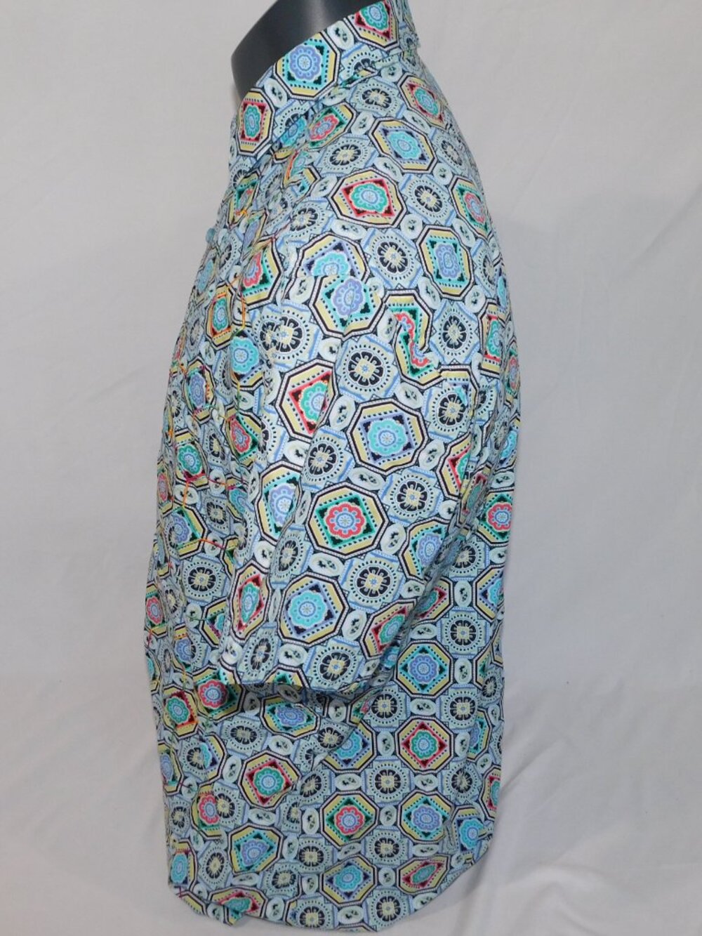 Robert Graham Inward Multicolor Geometric Short Sleeve Shirt Button Mens L - Picture 10 of 12